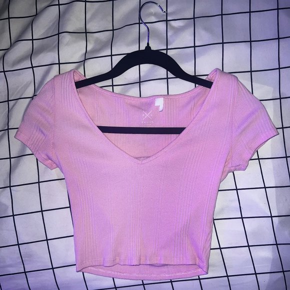 PacSun Basics Light Pink Low Cut Sweater Blouse XS - Picture 4 of 5